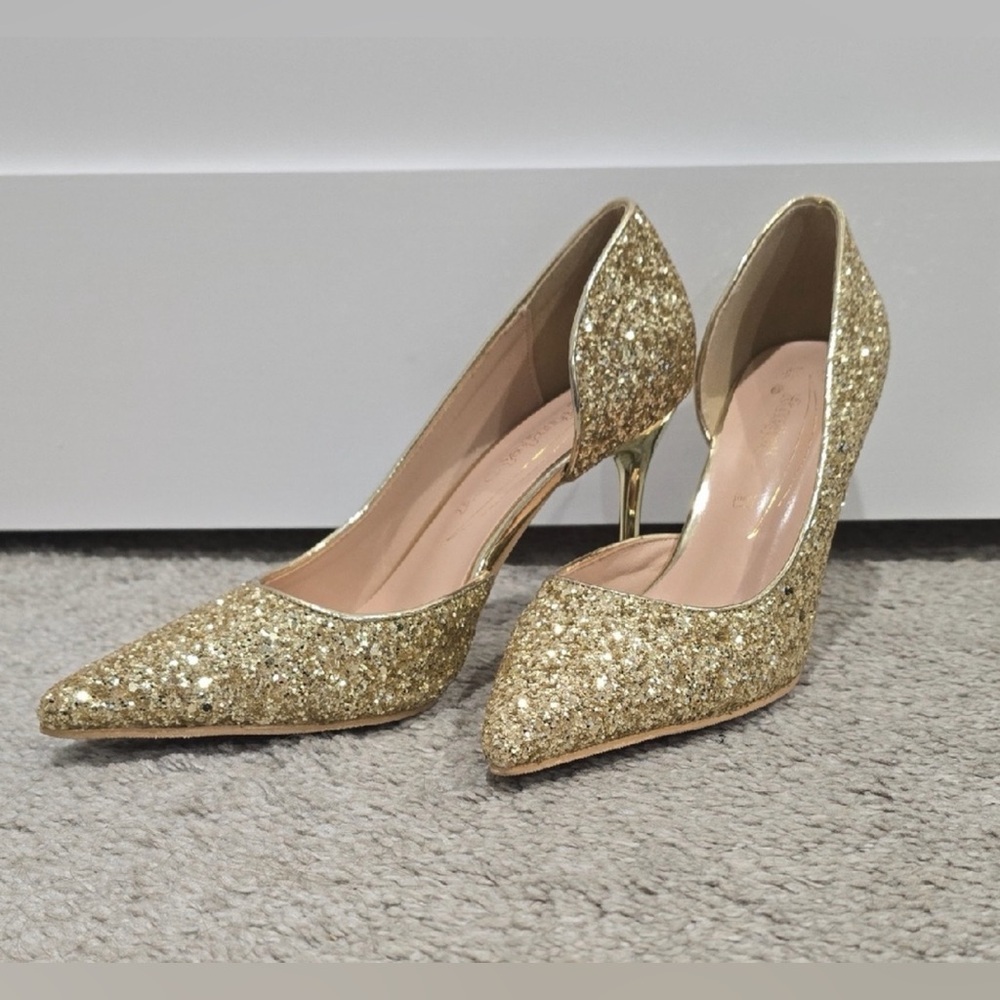 Gold Glitter Heels/Pumps